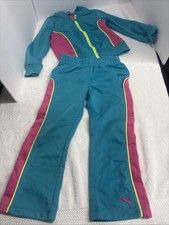 Puma Girls Tracksuit 2pc Size 4 Pink Blue Jogger Tracksuit