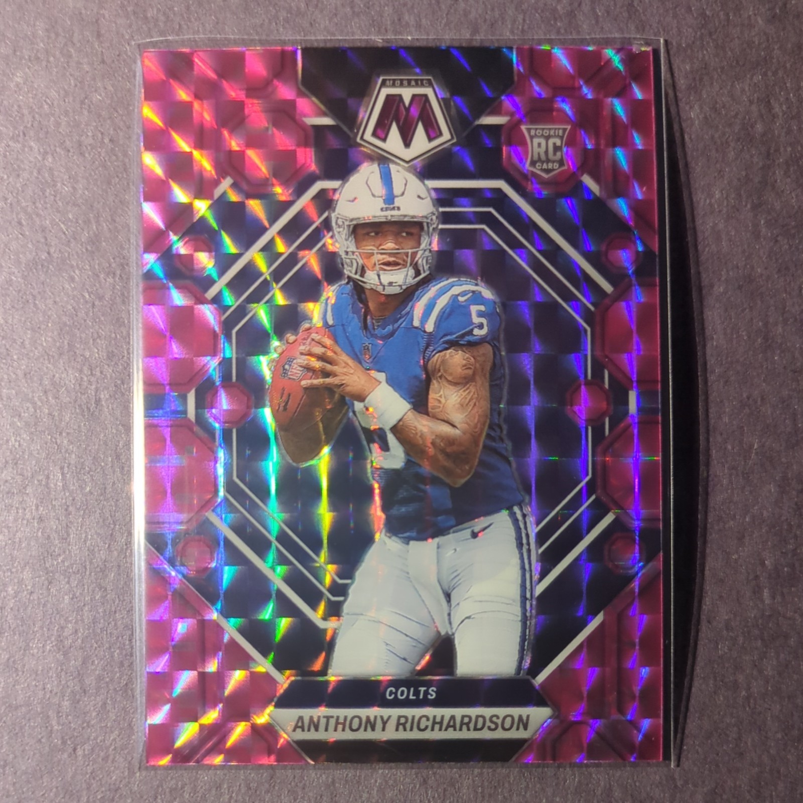 2023 Panini Mosaic Pink Camo Anthony Richardson Rookie RC #282