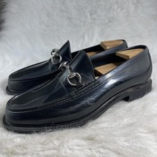 Vintage Gucci Men’s Sz 10 Black Leather Loafers Made in Italy One Insole Missing
