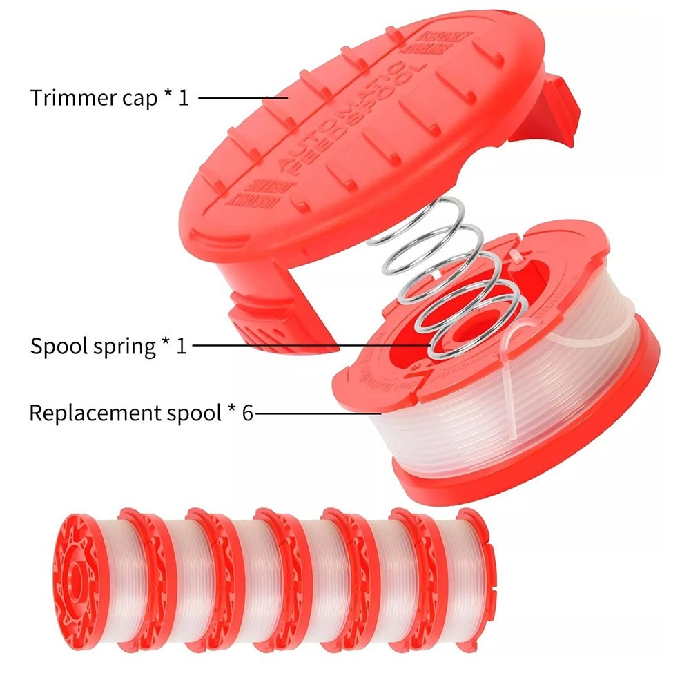 Efficient Cutting with For Craftsman String Trimmer 6 Spools + Cap + Spring