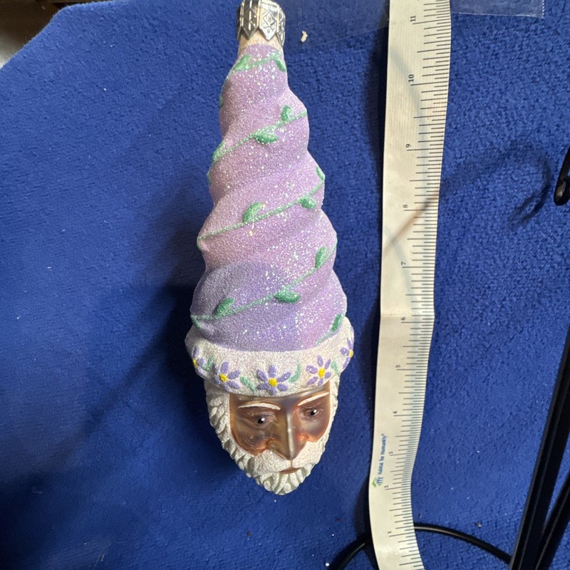 Patricia Breen Goslar Santa Claus Lilac Floral Lavender Spring Ornament