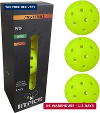 Pickleball Balls  Crack-Resistant  40 Holes Outdoor  Indoor Pickle Balls  Hi