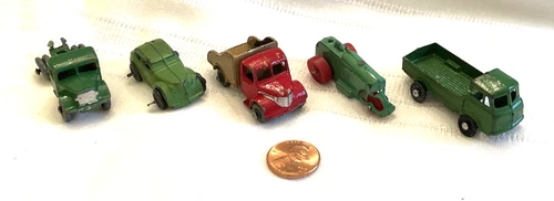 Vintage Small Die Cast Cars/Trucks, 1950's, Lot of 5, Lesney Matchbox, Slush Toy