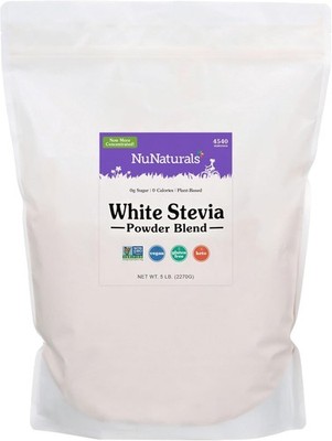 NuNaturals White Stevia Powder Blend, Plant-Based Sugar Substitute, Zero Calor