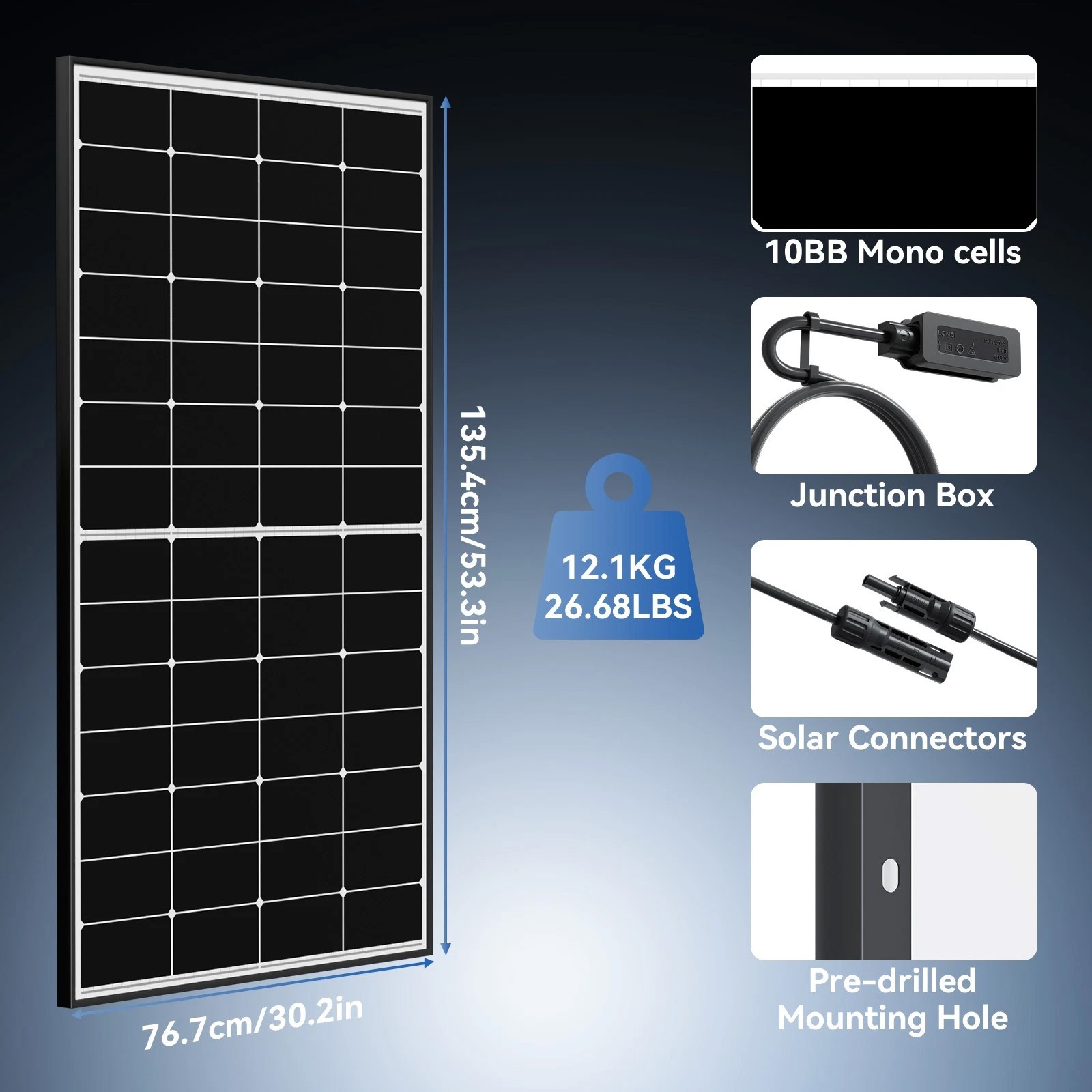 120W 200W 400W 12V Solar Panel Kit With Mounting Brackets Caravan RV ...