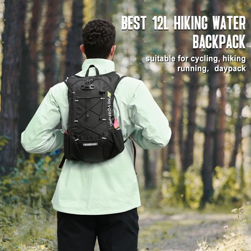 Leichter Trinkrucksack mit 2L Trinkblase zum Radfahren Wandern Camping - Bild 2 von 9