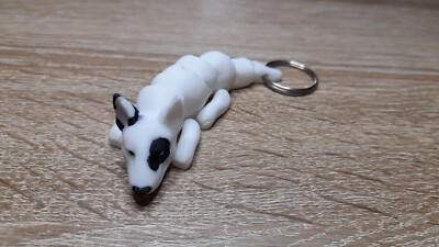 Bullterrier Schlüsselanhänger 3D Druck Flexibel Keychain Articulated Dog