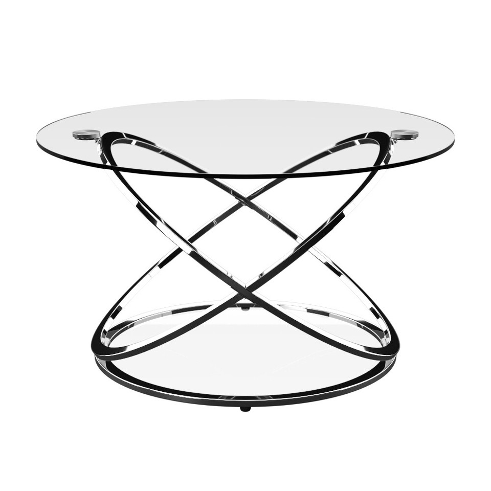 Monarch Clear Glass Round Coffee Table Chrome BaseCFT36/CH