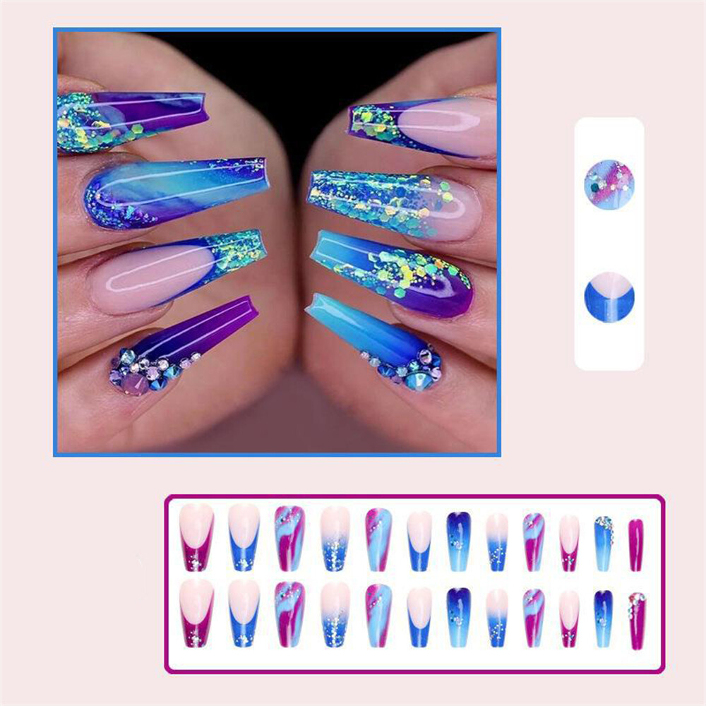 blue and purple nail designs