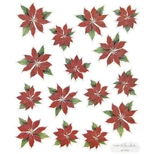 Stickabilities POINSETTIAS GLITTER Stickers - 2 SHEETS (30 pcs)