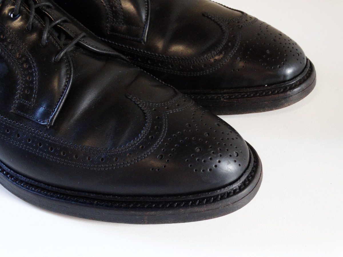 ALLEN EDMONDS SHELL CORDOVAN MacNEIL Black Wingtips McNeil 