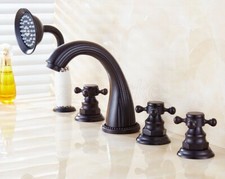 Oil Rubbed Bronze Roman Bath Tub Faucet Mixer Tap With Hand Spray Shower Ztf056
