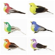 6PCS Artificial Bird Ornaments For Garden Home Realistic Small Birds Decor