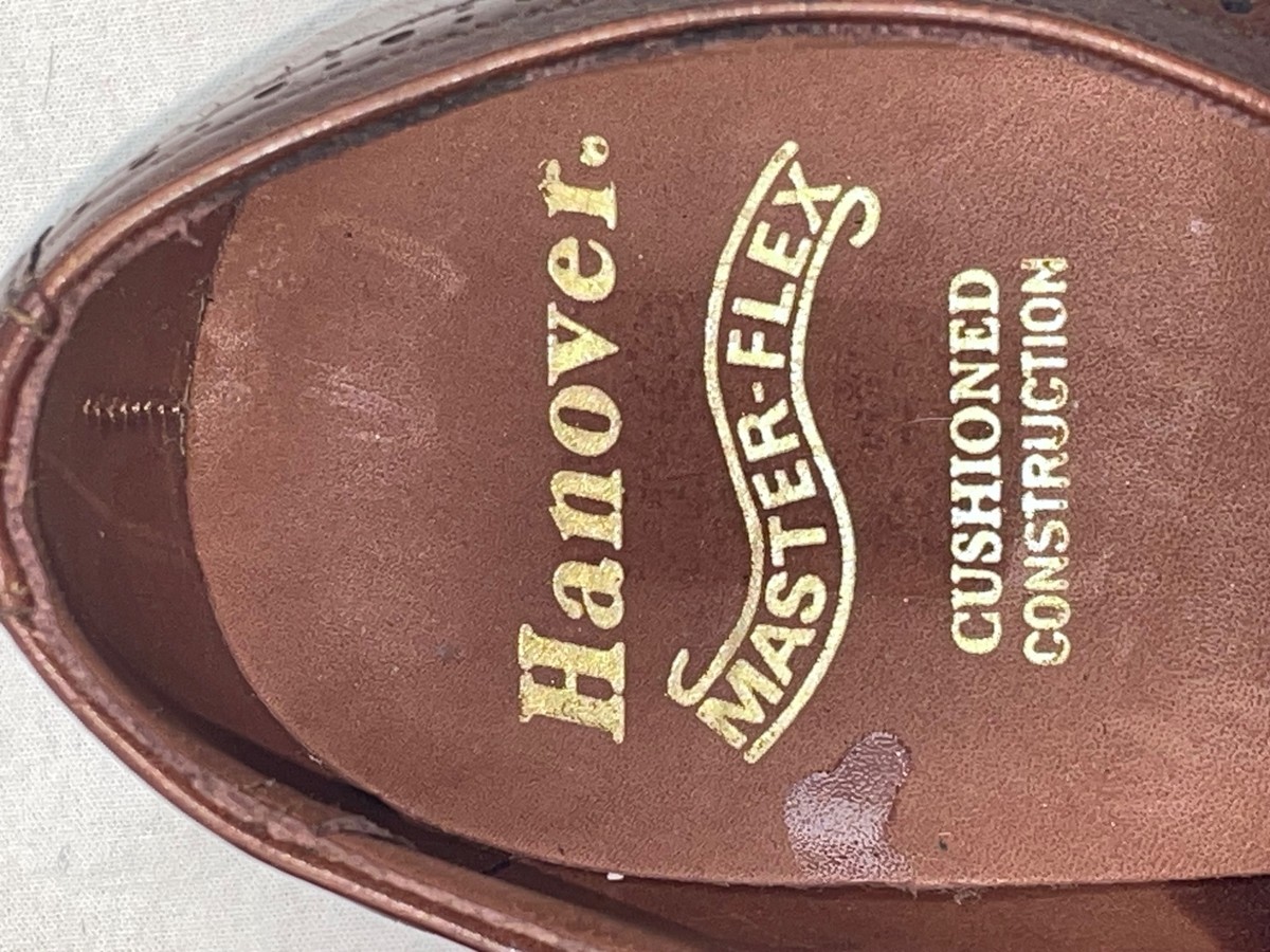 VTG 70S NEW MENS 8 HANOVER MASTER FLEX BROWN OXFORD WINGTIP