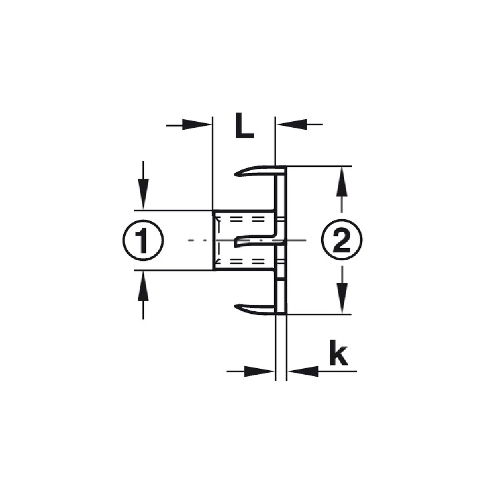 Häfele 100x Einschlagmutter Eindrehmuffe Spitze Stahl Gewinde-Mutter M4-M10 - Bild 3 von 4