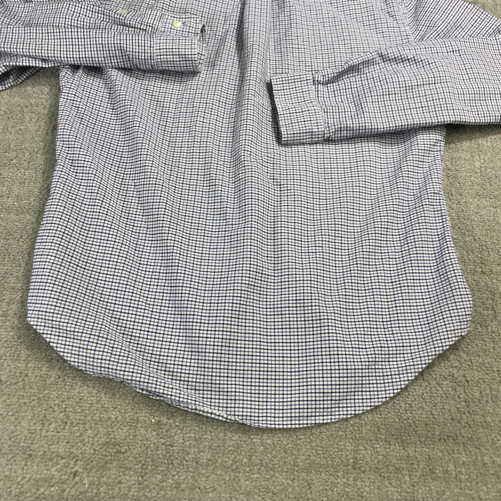 Camicia Ralph Lauren da uomo grande abbottonato blu bianco a scacchi abito pony manica lunga