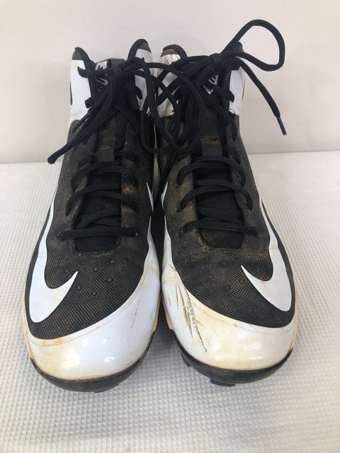 Nike Huarache Mens 8 High Top Black White Baseball Cleats 923433-011 RED CLAY | eBay