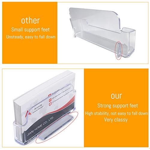 8 Pack Clear Acrylic Business Card Holder Display Desk Stand Fits 30-50 Cards - Afbeelding 7 van 9