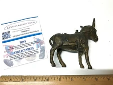 Vintage Gold AC Williams Cast Iron Donkey Still Piggy Bank Nice Shape
