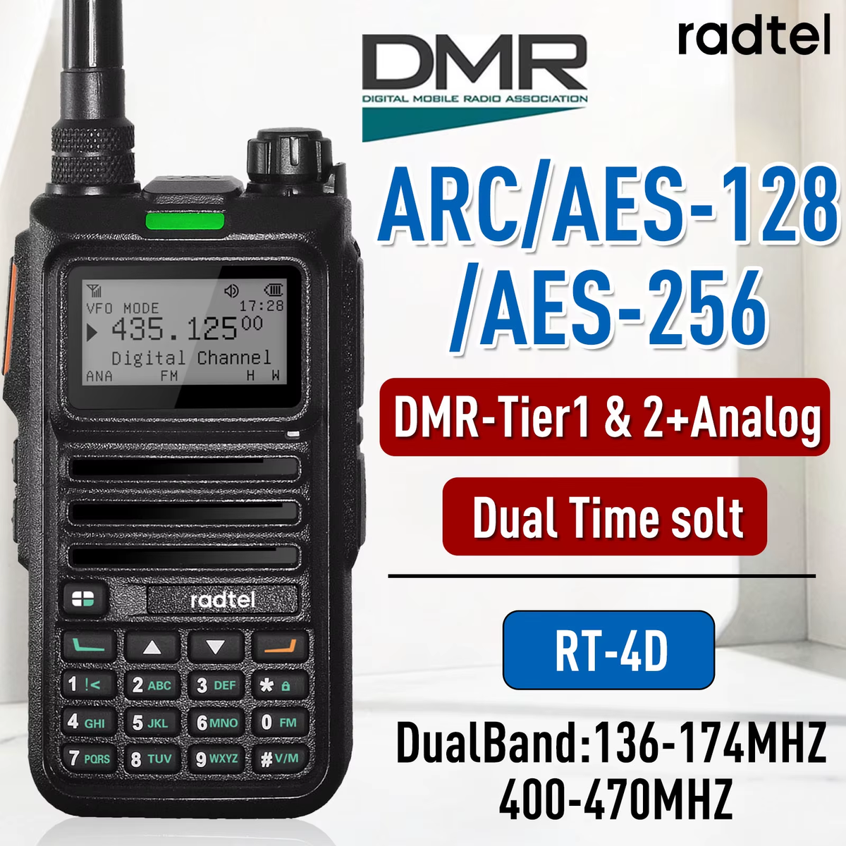 Radtel RT-4D DMR Radio Digital Walkie Talkie Dual Mode Analog Two