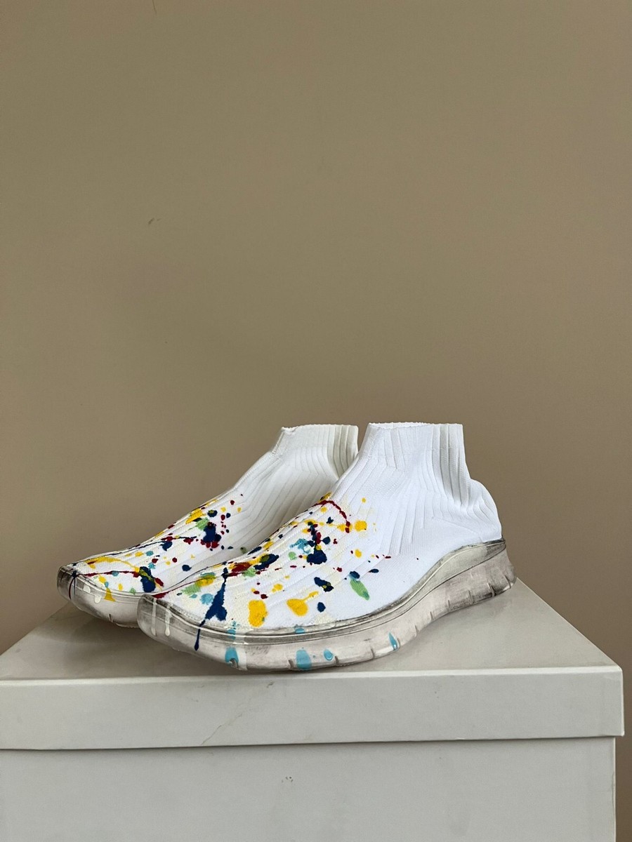 Maison Margiela , Paint Splatter Sock Runner in White , BNIB 44 | eBay