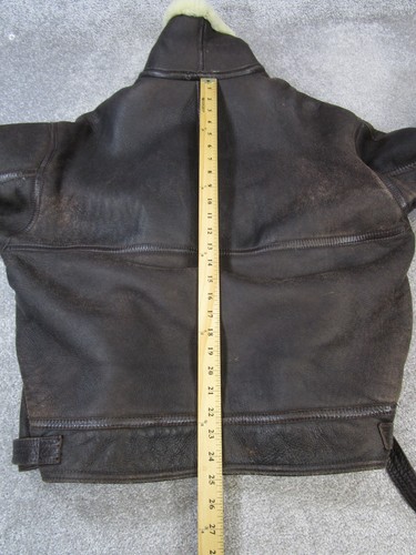 Vintage Neiman Marcus Jacket Mens Large Brown B3 Bomber Shearling Leather - Picture 13 of 15