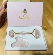 Jade Roller  Gua Sha TOOL , PREMIUM ROSE QUARTZ FACIAL ROLLER & FACIAL SPA SET..