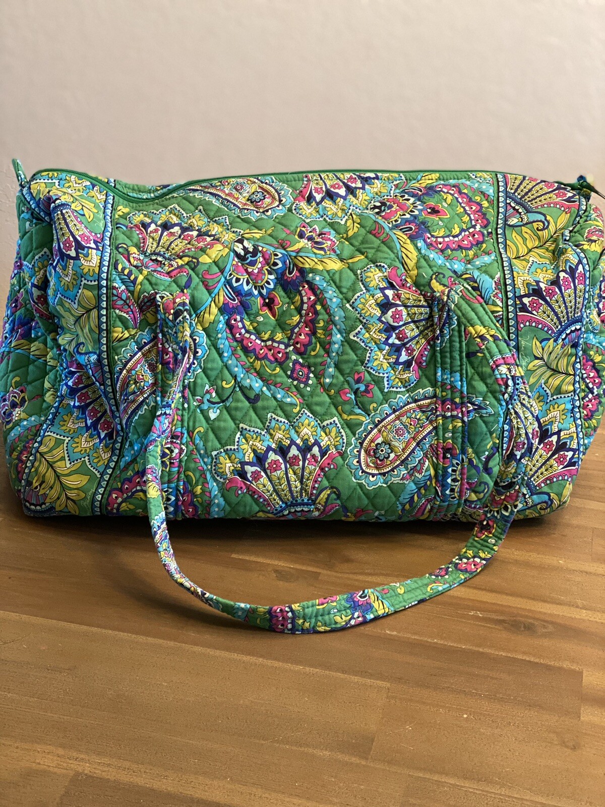 Vera Bradley Emerald Paisley Double Handle Large Duffel Weekender Overnight Bag eBay