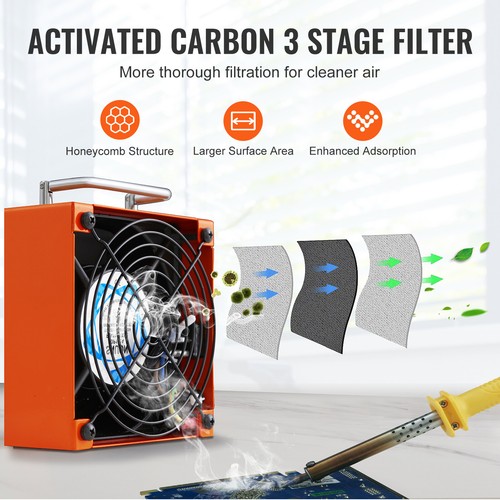 VEVOR Extractor de Humos de Soldadura 38W Filtro 3 Capas Flujo de Aire 86,63m³/h - Imagen 3 de 12