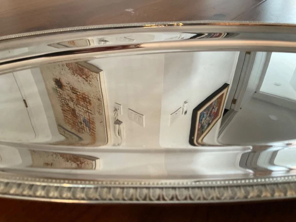 БОЛЬШОЙ ОВАЛЬНЫЙ ПОДНОС CHRISTOFLE MALMAISON XXL РЫБА ОВОЩНОЕ МЯСО ПОСЕРЕБРЕННАЯ ФРАНЦИЯ - Изображение 2 из 4