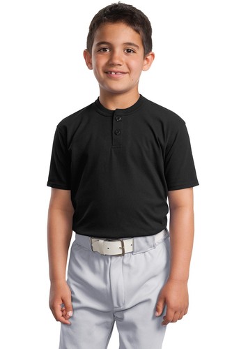 Sport-Tek YT210 Youth Cotton/Poly Short Sleeve Henley Rib Knit Collar T-Shirt - Picture 9 of 52