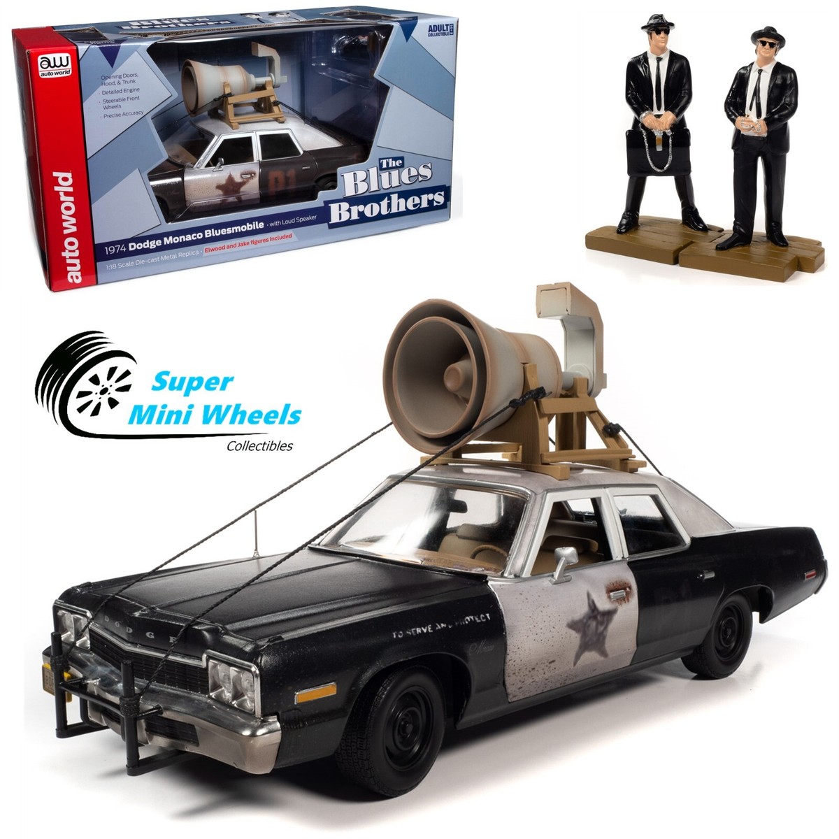 Auto World 1:18 - Blues Brothers 1974 Dodge Monaco Police