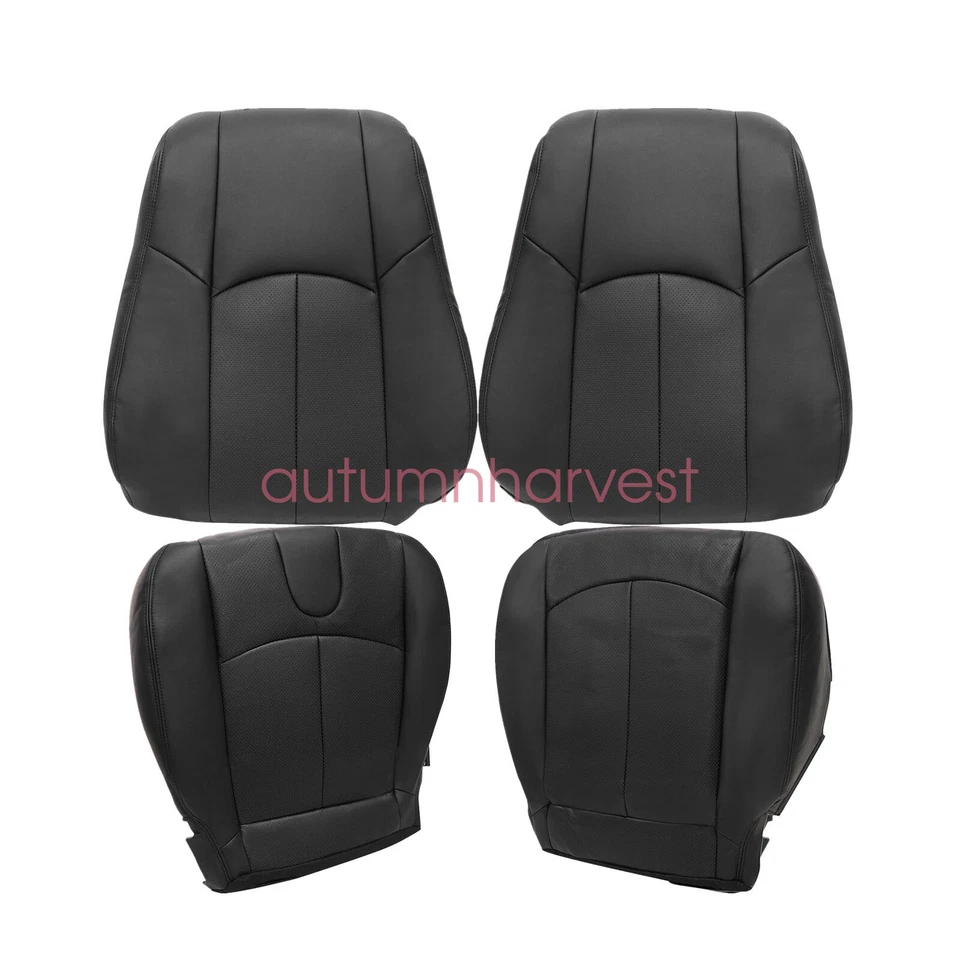 Driver /Passenger Perforated Leather Seat Cover Black For 2008-2013 Infiniti G37 - Image 2 of 4