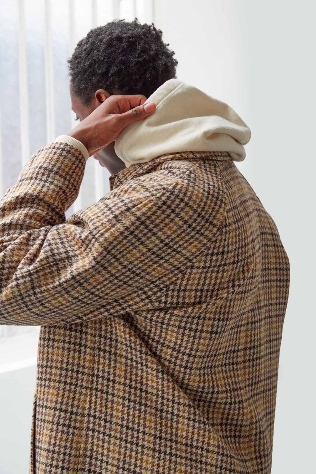 De Bonne Facture Harris Tweed Houndstooth Mac Coat - Size S image 6