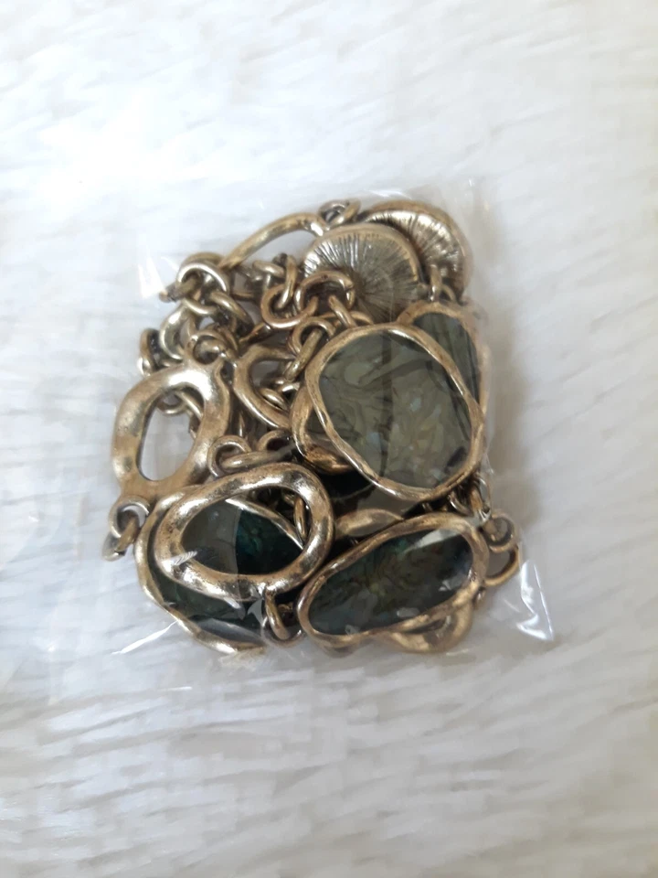 COLLAR LARGO AVON UNDERWATER PARADISE (LATÓN BRUÑIDO Y ABULÓN) NUEVO PRECINTADO Foto 3 de 4