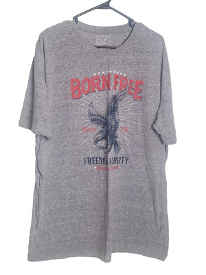 Patriotic Graphic Tee USA Eagle Born Free Freedom & Liberty Tee T-shirt Size XXL