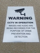 CCTV METAL SIGN SIGNAGE CCTV INTRUDER  CCTV AUDIO SIGNAGE