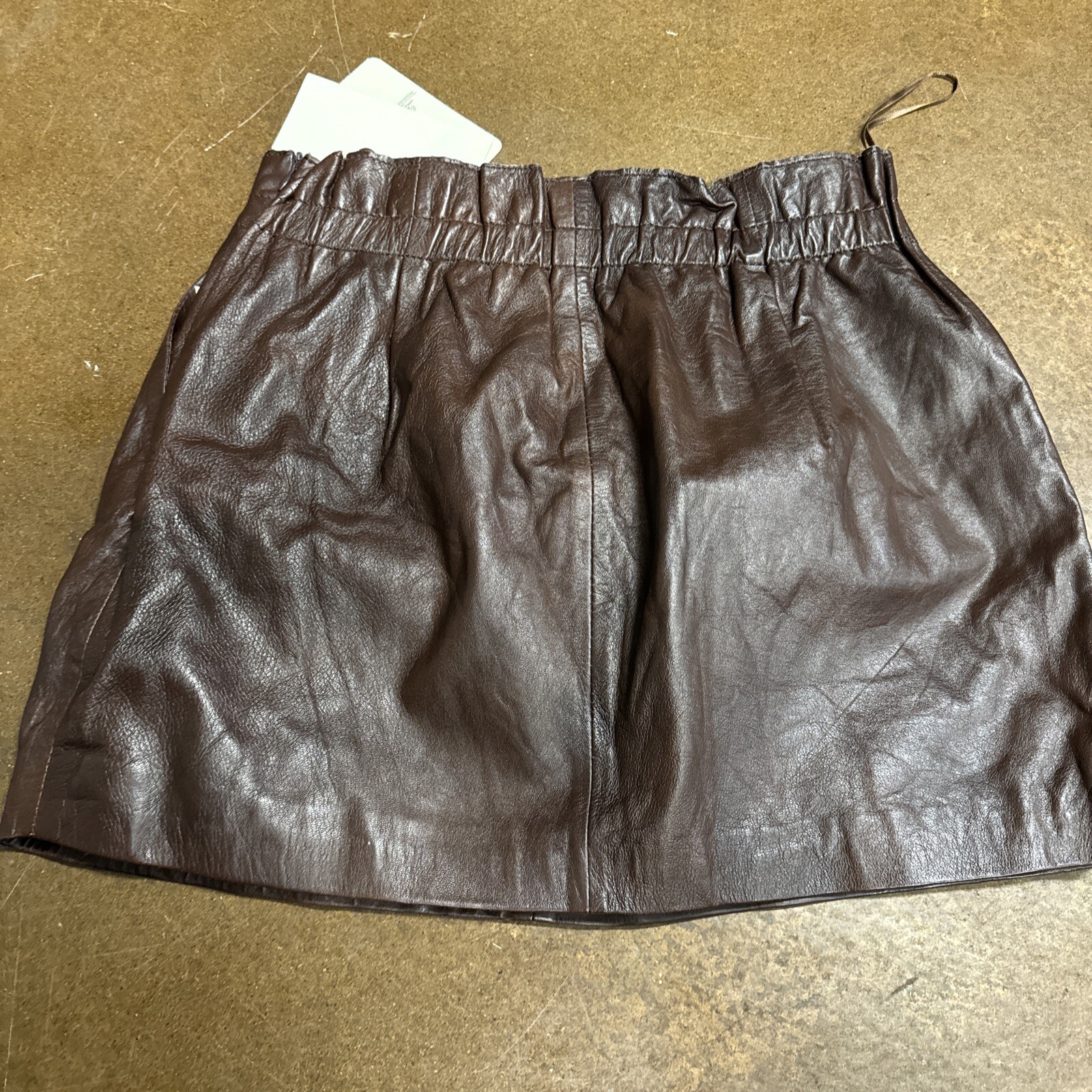 ZARA Women’s Brown Vegan faux leather Mini Skirt With Side Pockets NWT Rare SM image 3