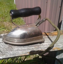 Antique Dover Boudoir Electric Iron with Trivet 1930s Dover Mfg Co Dover Ohio