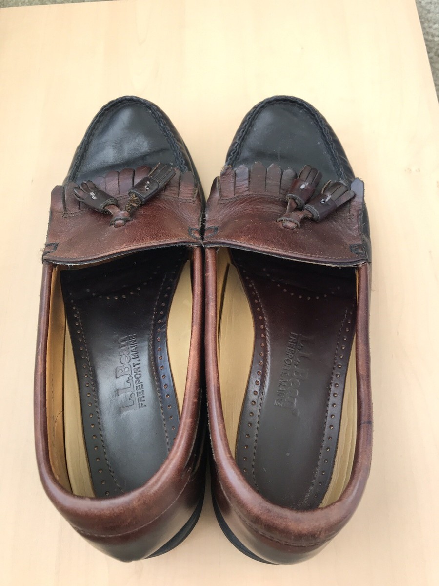 L.L. Bean Mens Black/Brown Leather Loafer Shoes Size 10 | eBay display picture 2