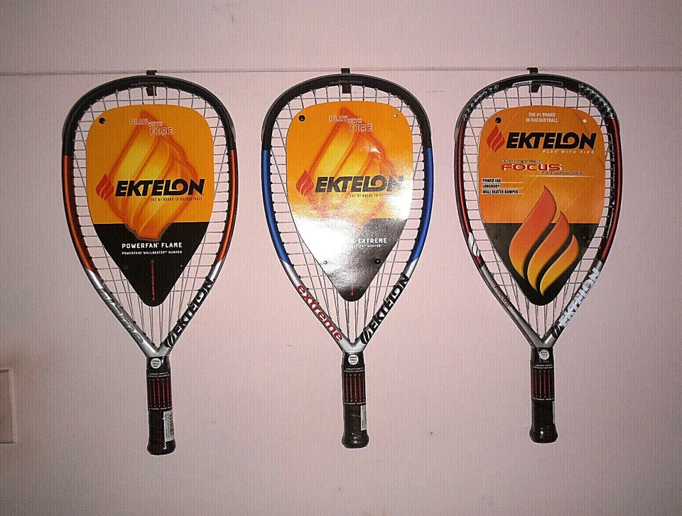 EKTELON "FLAME or EXTREME or FOCUS" 3 5/8 or 3 7/8 (2) Racquetball Racquets NEW