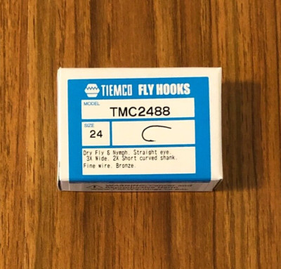100 Tiemco Nymph Fly Hooks, TMC 2488 Size 24, Fly Tying