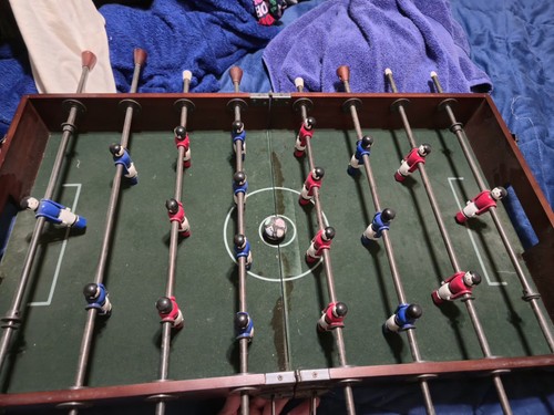 Vintage Wooden Tabletop Portable/Foldable Foosball Table