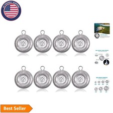 Flat Disc Sinkers - Saltwater & Freshwater Fishing Weights (1oz-8oz)