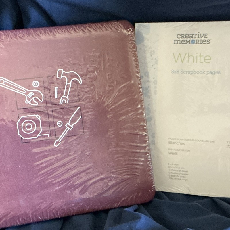 Creative Memories 8 X 8 Dark Maroon Album Embossed With Tools & White Pages