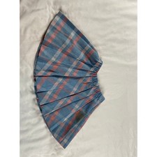 Aileen Girl Plaid Skirt Toddler 4T Blue Fair Pleated Mini Elastic Waist Vintage