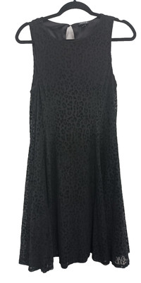 Torrid Womens Trapeze Dress 0X Black Animal Print Velvet Burnout Sleeveless Goth