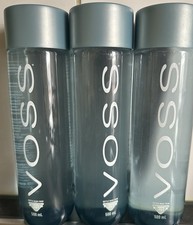 3x Voss Plastic Bottles Full 500 Ml Glass Bottles