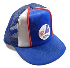 1970's 1980's Montreal Expos Vintage Mesh Trucker Snapback Hat