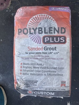 Custom Building Products PBPG6025 Polyblend Plus Sanded Grout, Charcoal, 25 Lb.